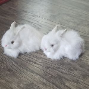 2 bunny decorations/props